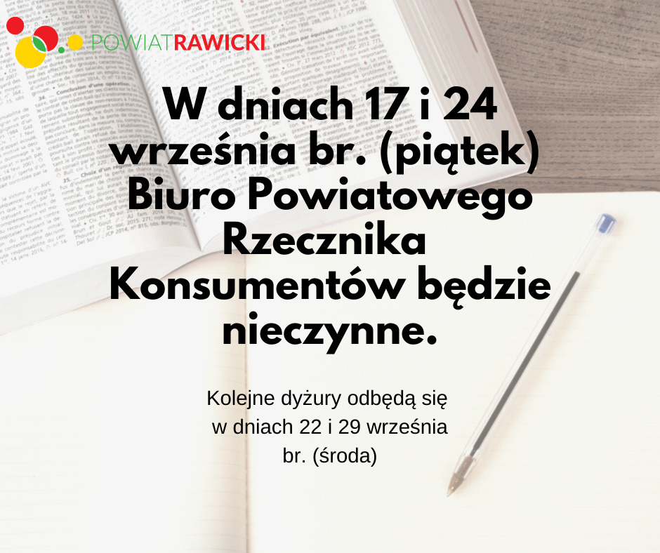 Odwołany dyżur Powiatowego Rzecznika Konsumentów