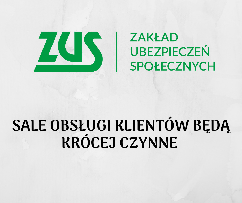 ZUS w poniedziałki pracuje do 17 - od 22.11.2021 r. do 31.03.2022 r.